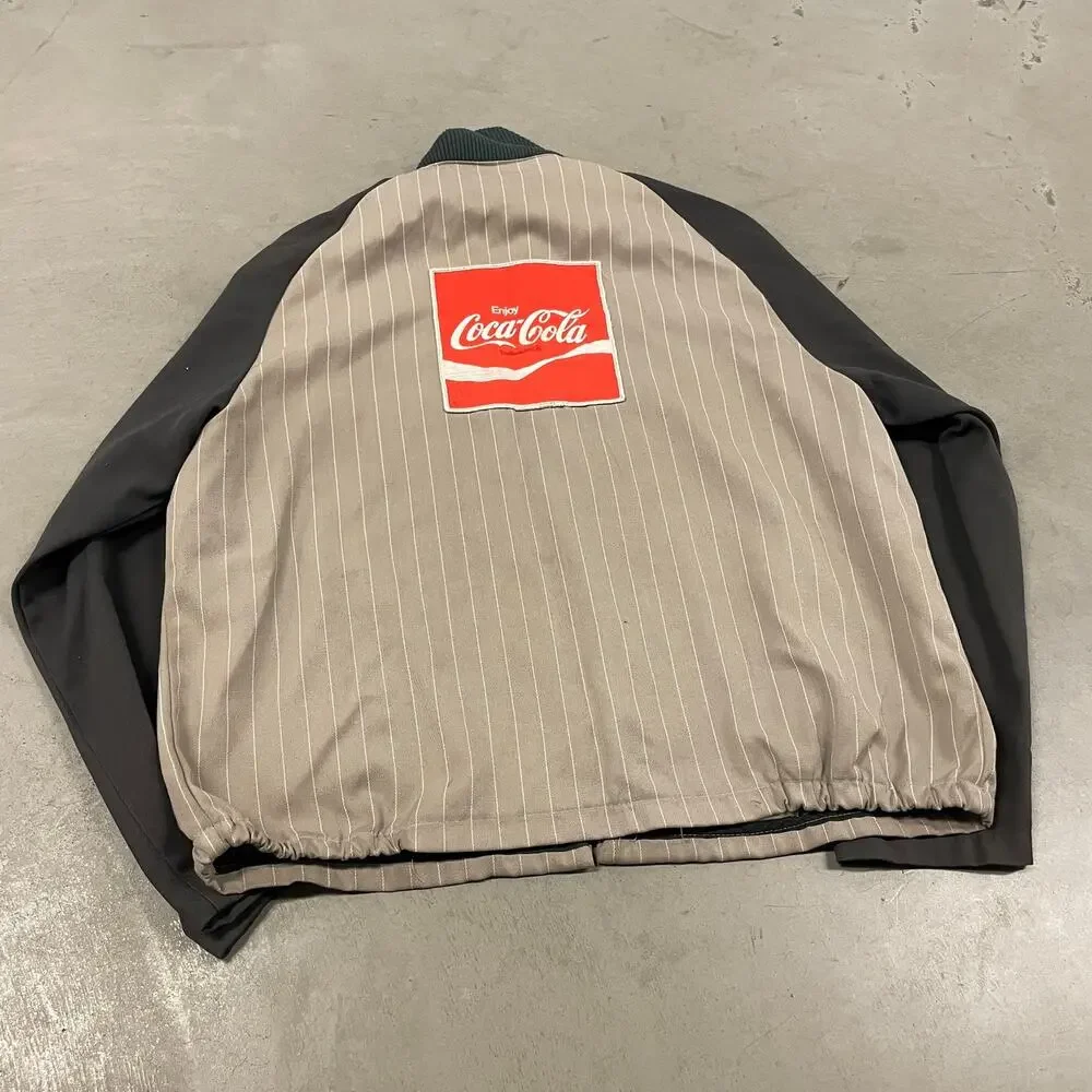 vintage 80s Coca Cola pinstripes bomber jacket